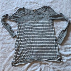 Bordeaux Gray and White Top - S